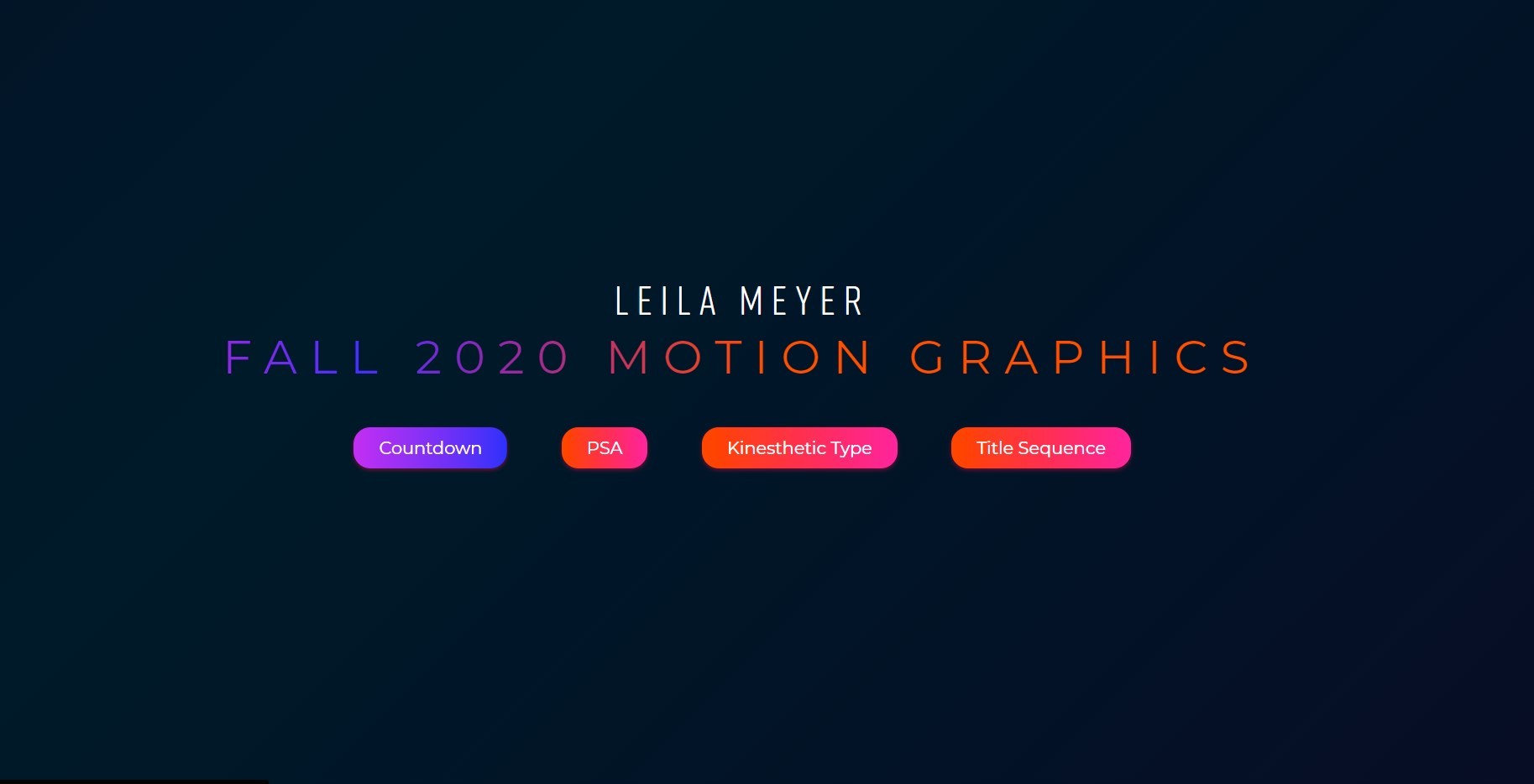 Fall 2020 motion graphics homepage